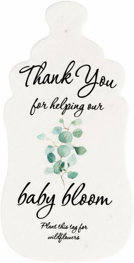 Baby Bottle Shaped Seed Paper – 15Pcs Green Baby Shower Favors for Guests with Wildflower Seeds, Writable & Plantable, Gender Reveal, Birthday Gifts for Guest