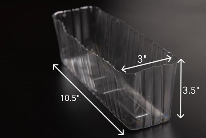 Clear Plastic Liners Inserts for Wood Boxes and Planters (10.5”x 3” x 3.5”) (Sell in Pack of 12) (to fit12 Planter) (L120404)