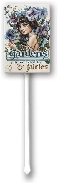 Uptell This Garden is Protected By Fairies Yard Signs with Stakes Aluminum Sign for House/Front Door Outdoor Decoration,Weather Resistant 8x12 Inch