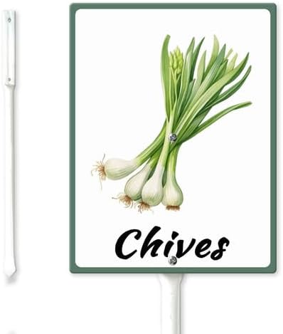 FemiaD Plant Label Signs Planted Herb Garden Markers Waterproof Aluminum Plant Stake Tags Chives Sign for Nursery Indoor Outdoor Garden Decoration 7x8.8inch