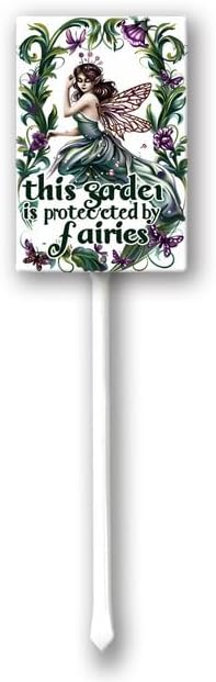 Uptell This Garden is Protected By Fairies Yard Signs with Stakes Aluminum Sign for House/Front Door Outdoor Decoration,Weather Resistant 8x12 Inch
