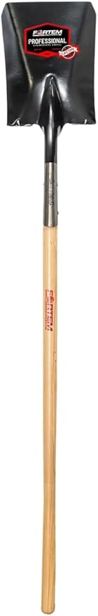 FORTEM Professional Grade Flat Shovel with 48" Hard Oak Handle
