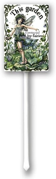 Uptell This Garden is Protected By Fairies Yard Signs with Stakes Aluminum Sign for House/Front Door Outdoor Decoration,Weather Resistant 8x12 Inch