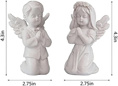 Asng Cherubs Angels Resin Garden Statue Figurine, Adorable Angel Sculpture Memorial Statue, Indoor Outdoor Home Garden Decoration (Praying Cherub-Girl)