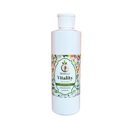 VermisTerra Vitality 8 oz - Houseplant and Indoor Plant Food, Mother Earth's Balanced Fertilizer, Organic, Root Cuttings, No Harmful Chemicals, will not burn plants, Lush Growth. No Odor, Reduce Shock