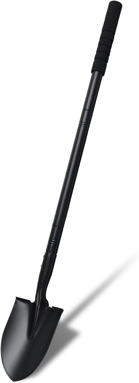 Small Shovel 43.3Inch Durable Metal Shovel for Digging Small Spade Shovel Garden Shovel for Gardening Digging Camping Farming and Outdoors, Black