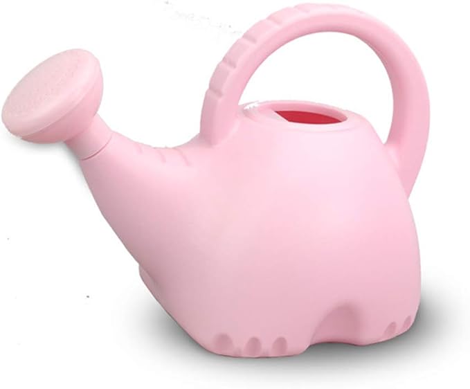 0.4 Gallon Plastic Watering Can Small Lightweight Cute Indoor Outdoor Garden Plants, Watering Can with Shower Head Elephant: Pink