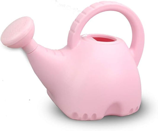 0.4 Gallon Plastic Watering Can Small Lightweight Cute Indoor Outdoor Garden Plants, Watering Can with Shower Head Elephant: Pink