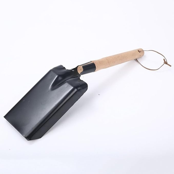 GANAZONO Coal Hand Shovel Fireplace Shovel Metal Ash with Wooden Handle Fireplace Scoop Coal Gardening for Wood Stove Hearth Cleaning Trowel