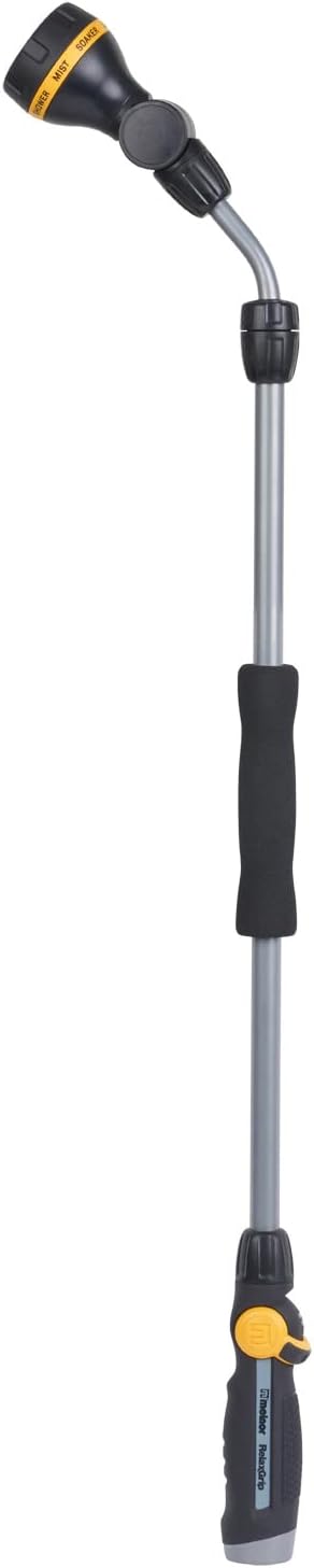 Melnor 65145AMZ RelaxGrip 8-Pattern Pivoting-Head QuickConnects Extension Wand, Black/Yellow