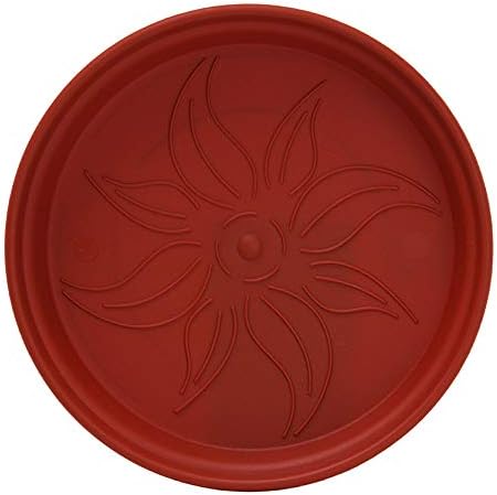 Mintra Home Garden Pots 4pk - Flowers, Herbs, Plants, Indoor, Outdoor, Colorful, Wholesale, Bulk (Burgundy, 17cm Diameter (6.6in))