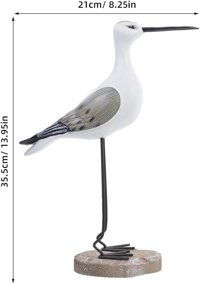ARTIBETTER 2pcs sea Bird Figurine Nautical Statue Seagull Figurine Decorations Garden Bird Statue Coastal Beach Home Table Decorations Nautical Gifts Light Seagull Figures Brown Seagull Sculpture