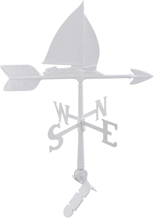 Montague Metal Products - Weathervane - Cast Aluminum Weathervane -Includes Roof Mount - 6 Colors Available (Sailboat, White)