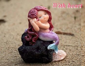 Miniature Garden Mermaid Fairy Figurine- Listening Mermaid on Reef Statue