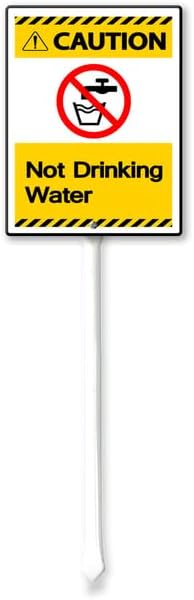 Not Drinking Water Yard Sign with 11.6Inch Metal Stake, 8" x 12", Rustproof Aluminum Sign Garden Sign Lawn Art, Set of 1