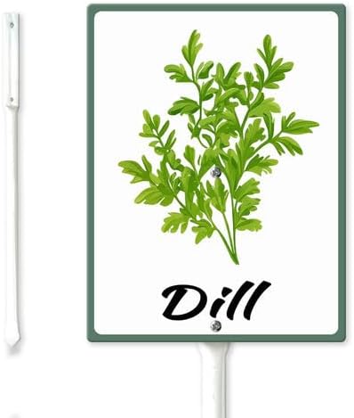 FemiaD Plant Label Signs Planted Herb Garden Markers Waterproof Aluminum Plant Stake Tags Dill Sign for Nursery Indoor Outdoor Garden Decoration 8x12inch