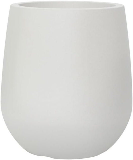 11.8" H Resin Tall Planters for Outdoor Plants, Modern Beige Round Tapered Plastic Flower Pot for Outdoor and Indoor Plants, Large Plant Pot with Drainage Holes and Rubber Plug for Home Garden Patio