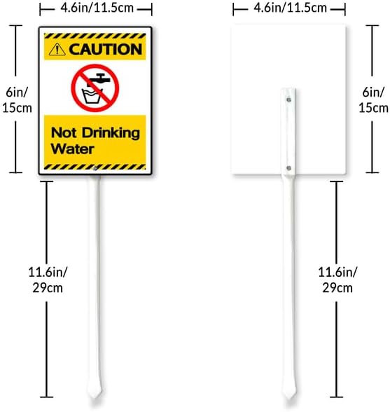 Not Drinking Water Yard Sign with 11.6Inch Metal Stake, 4.6" x 6", Rustproof Aluminum Sign Garden Sign Lawn Art, Set of 1