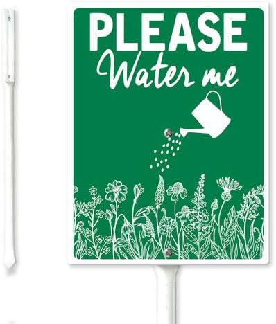 FemiaD Please Water Me Yard Sign with Stake Funny Garden Decor 8x12inch Sturdy Aluminum Rustproof Outdoor Lawn Decor for Garden Front Door Outdoor Use Easy to Install