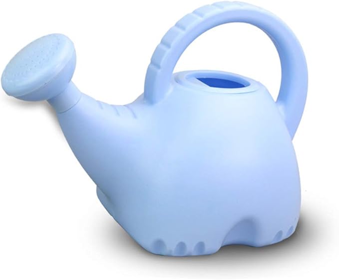 0.4 Gallon Plastic Watering Can Small Lightweight Cute Indoor Outdoor Garden Plants, Watering Can with Shower Head Elephant: Blue