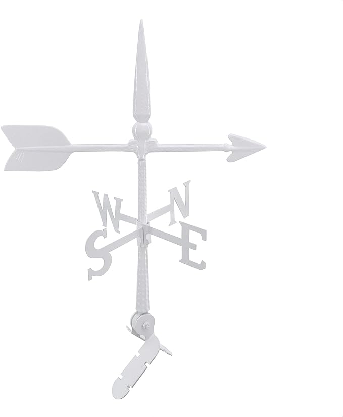 Montague Metal Products - 24″ Aluminum Spear Weathervane - 6 Colors Available - Outdoor Windvane - Roof Metal Decor - Mount Included (4 to Choose from) - Hand Cast Aluminum Weathervane