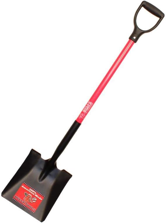 BULLY TOOLS 32520 14-Gauge Square Point Shovel with Fiberglass Handle (D-Grip)