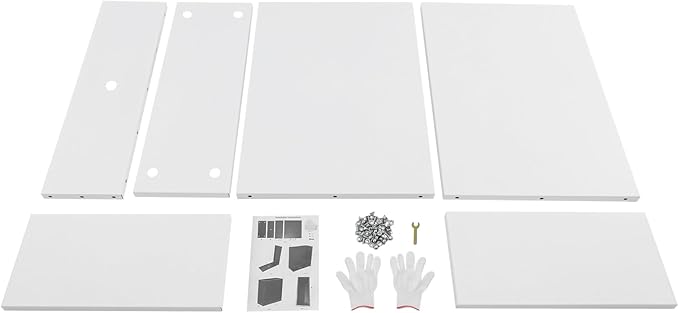 Metallic Heavy Planter Box, Large Metal Planter with Removable Insert Shelf for Outdoor/Indoor, Tall Trees, Plants, Flowers, Easy Assembly (White, 38 * 12 * 24inch)