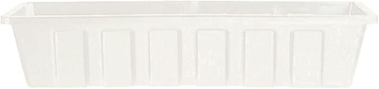 Root & Vessel Poly-Pro Plastic Flower Box Planter, White, 30-Inch
