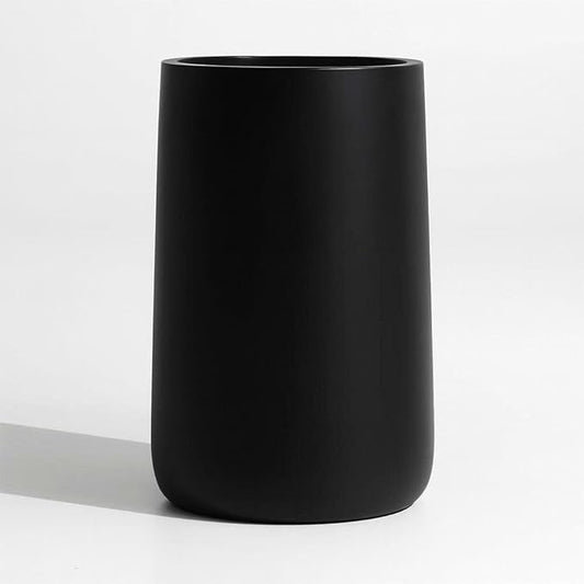 14.7" H x 14.7" D Tall Conico Fiberstone Planter - Christmas Tree Planter for Indoor and Outdoor Use, 5 Year Guarantee, Included Extra Coco Mats (Black, 23.1" Pot Opening)