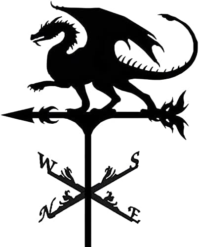 Alnicov Animal Metal Weather Vane, Vintage Black, Wind Direction Indicator for Outdoor Garden Decoration