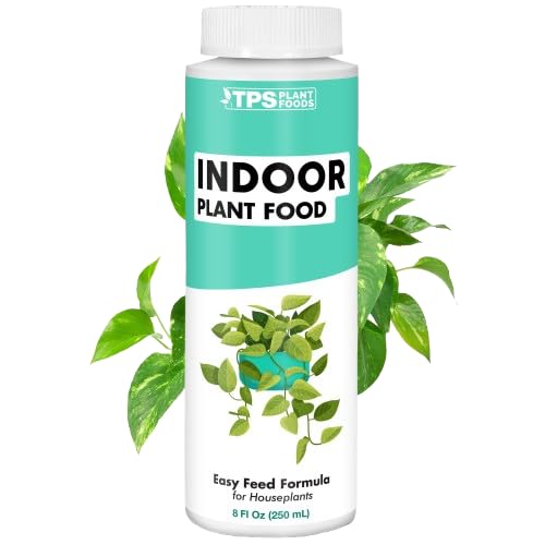 Indoor Plant Food, Liquid Fertilizer for Healthy Growth & Vibrant Foliage in Houseplants, by TPS Plant Foods, 8 oz (250 mL)