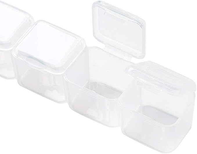 FASHEWELRY 8.3x7.2 Inch 56 Grids Clear Plastic Jewelry Box Storage Containers with Removable Dividers