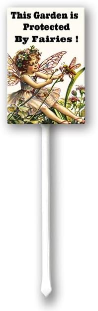 Uptell This Garden is Protected By Fairies Yard Signs with Stakes Aluminum Sign for House/Front Door Outdoor Decoration,Weather Resistant 8x12 Inch