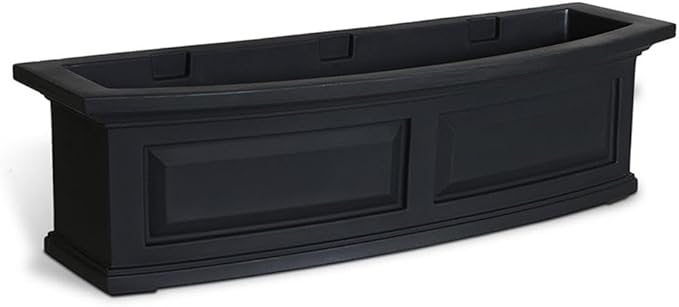 Pemberly Row 3ft Weatherproof Traditional Plastic Window Box in Black
