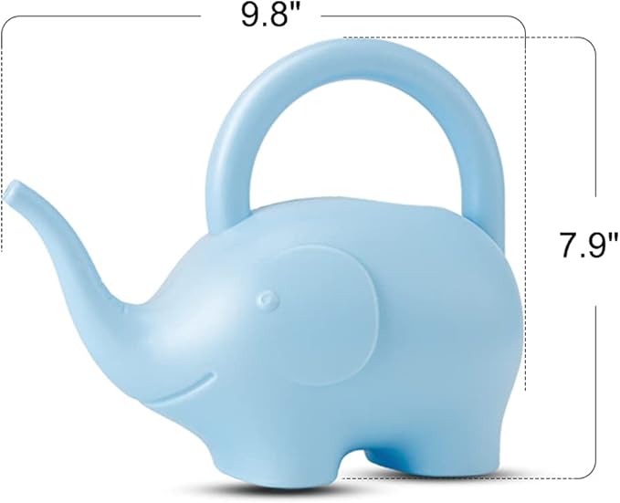 0.4 Gallon Plastic Watering Can Small Lightweight Cute Indoor Outdoor Garden Plants, Adult Elephant Watering Can STYLE1: Blue