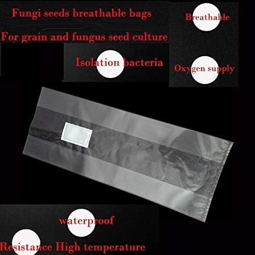 SUCOHANS Mushroom Grow Bags XLS Extra Large Size 10'' x 5.5'' x 24'' /Sealable Spawn/Myco Bags with 0.5 Micron Filter Designed for Mushroom Cultivation Growing (10)