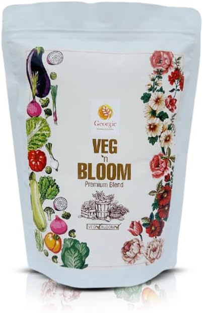 Veg N Bloom Natural Potting Mix – Nutrient-Rich Soil Blend for Vegetables, Herbs, Flowers & Houseplants – Coco Pith, Neem Frass for Root Growth & Seed Starting