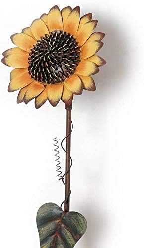 T&Garice Vintage Metal Sunflower Stake Sunflower Art Decor for Outdoor Patio Yard Lawn Garden Decoration 39