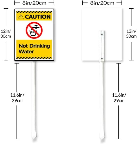 Not Drinking Water Yard Sign with 11.6Inch Metal Stake, 8" x 12", Rustproof Aluminum Sign Garden Sign Lawn Art, Set of 1