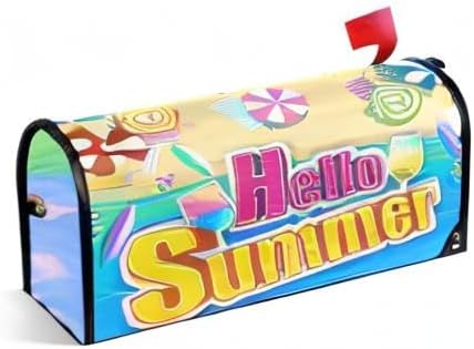 ALAZA Summer Time with Beach Magnetic Mailbox Cover MailWraps Garden Yard Home Decor for Outside Oversized-25.5" x20.8"