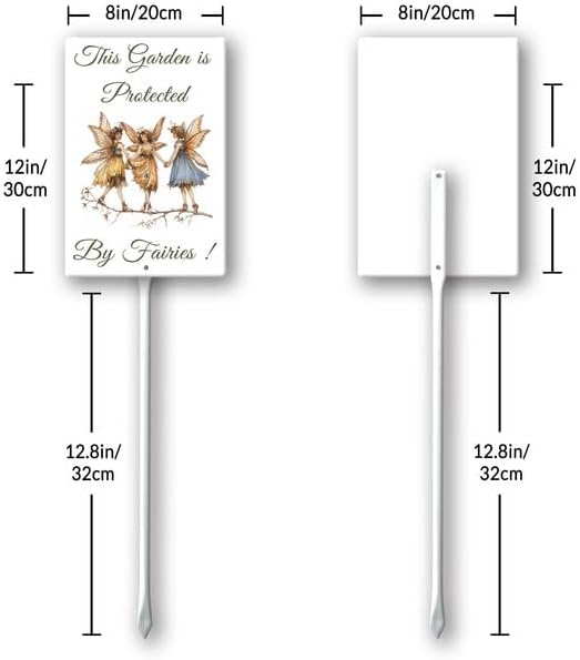 Uptell This Garden is Protected By Fairies Yard Signs with Stakes Aluminum Sign for House/Front Door Outdoor Decoration,Weather Resistant 8x12 Inch