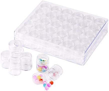 FASHEWELRY 90pcs Diamond Painting Jars 1x1” Small Screw cap containers for Seed beads, 5D Embroidery diamond drill, Nail art and Glitter, Crafts & Sewing