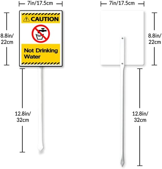 Not Drinking Water Yard Sign with 12.8Inch Metal Stake, 7" x 8.8", Rustproof Aluminum Sign Garden Sign Lawn Art, Set of 1