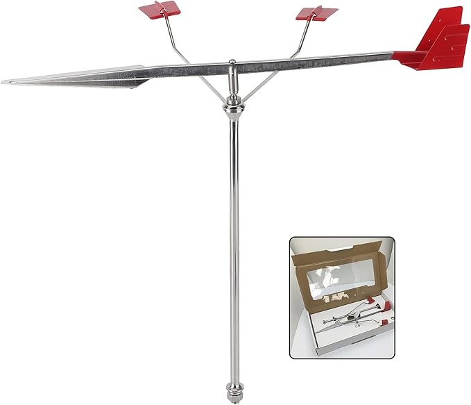 Wind Vane, Marine Weather Vane Universal Wind Direction Indicator 304 Stainless Steel Boat Deck Hardware Weather Instruments for Yacht Boat Sailing