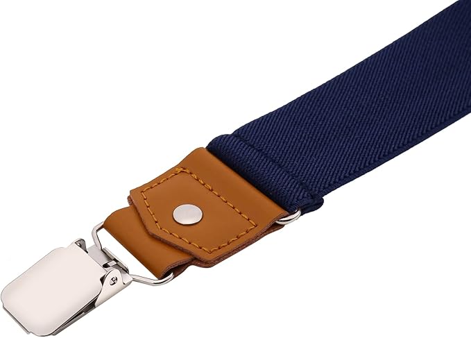 Suspenders for Men Y Back Adjustable Elastic with Strong Clips 47 Inches