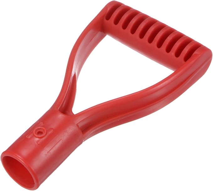 HARFINGTON 2pcs Shovel D Grip Handle 1-1/4""(32mm) Inner Dia. ABS Spade Snow Shovel Replacement Garden Accessories for Digging Raking Tool, Red