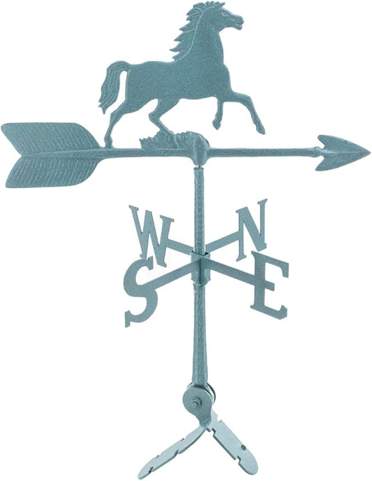 Montague Metal Products - Weathervane - Cast Aluminum Weathervane -Includes Roof Mount - 6 Colors Available (Horse, Verdigris)
