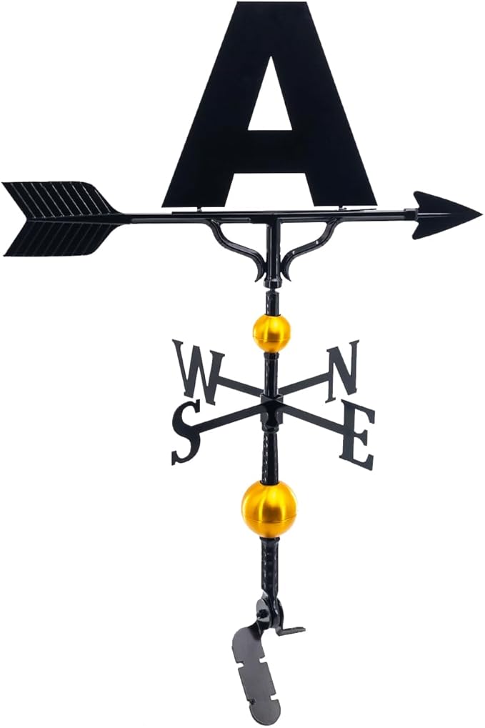 Montague Metal Products Deluxe Monogram Letter Weathervane (Roof Mount Included)