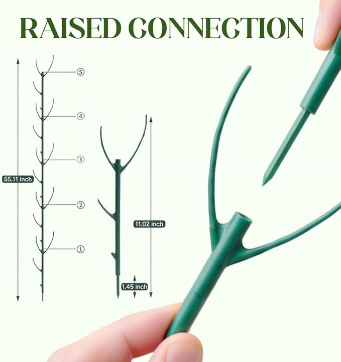 Monstera Plant Support, Adjustable and Stackable Garden Plant Support Stakes with Clamps for Indoor Outdoor Plants, Suitable for Supporting Monstera and Climbing Plants (10 Pack)