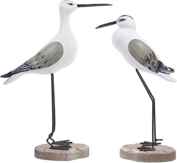 ARTIBETTER 2pcs sea Bird Figurine Nautical Statue Seagull Figurine Decorations Garden Bird Statue Coastal Beach Home Table Decorations Nautical Gifts Light Seagull Figures Brown Seagull Sculpture